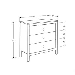 Hanah Home Sfn-993-Bb-1 Cómoda Blanca de Tablero de Partículas Melaminado con Amplio Almacenamiento y Estanterías